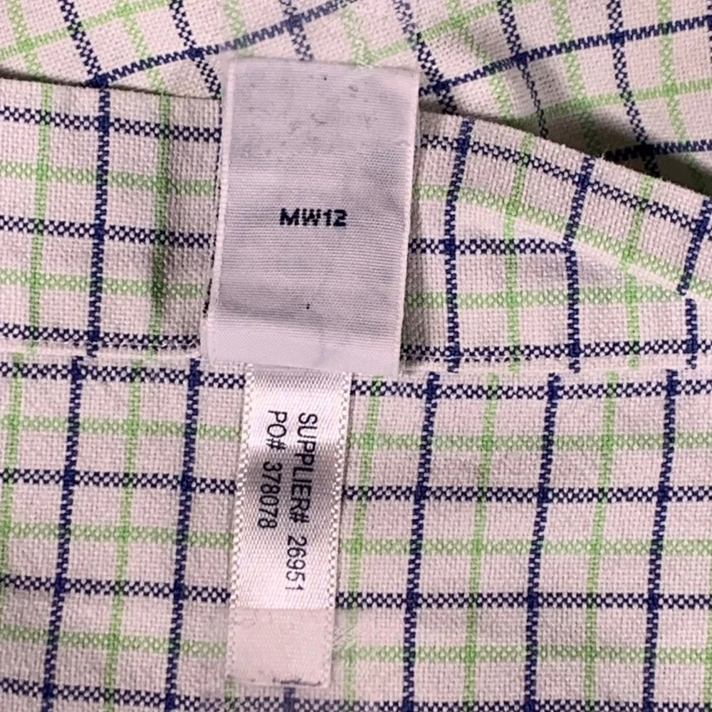Ralph Lauren Classic Fit Mens Large Green Blue Check‎ Cotton Button Down Shirt